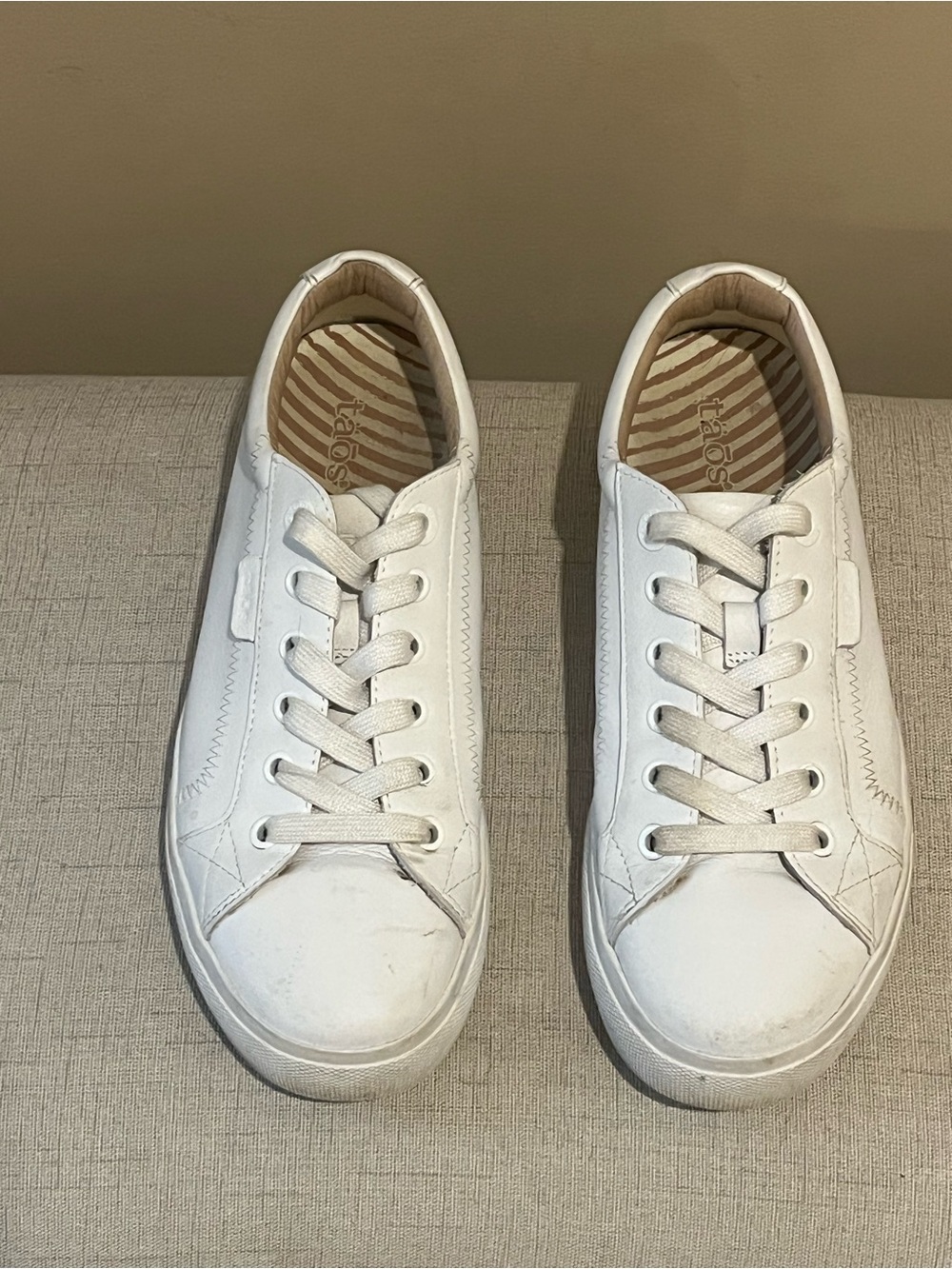 Taos Footwear Plim Soul Lux Leather  Sneaker - white, size 7.5